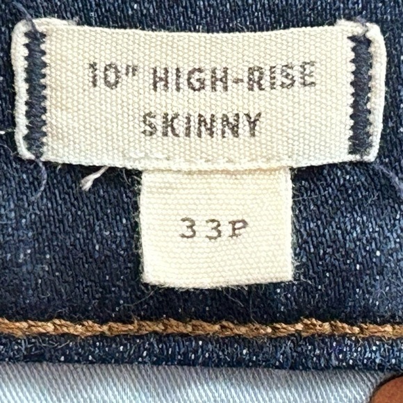 Madewell Petite 10" High-Rise Skinny Jeans: Insuluxe Denim Edition size 33P - Picture 8 of 10